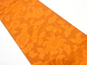 ふくれ織 花鳥模様織り出し 全通袋帯